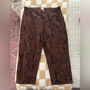 Eloquii Snake-Print Relaxed Leg Jean